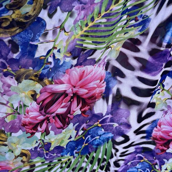 Boston Proper Maxi Skirt Womens Size 14 Lined Floral Zebra Flowy Boho Cottage - Picture 3 of 12